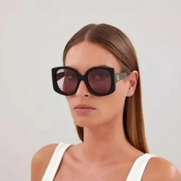 Gucci GG1257S 003 Sunglasses Havana Gradient Red Butterfly Oversized Women Gucci | Accessories | Gucci Gg257s03 Sunglasses Havana  main image 2